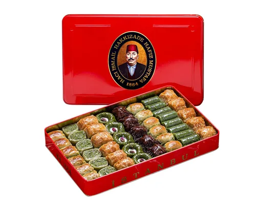 Vista 50 de Hafiz Mustafa 1864 Istanbul Baklava - Caja de pastelería - Bocadillos de postre de Baklava horneados hechos de hojas de masa filo fresca, pistacho