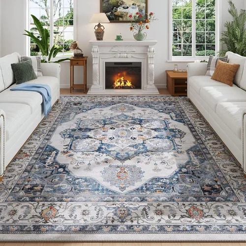 Vista 20 de Rugcomf Alfombra de Entrada de 2'x3' - Patrón Paisley, Tapete para Puerta de Entrada Interior, Floral Vintage, Lavable a Máquina, Alfombra