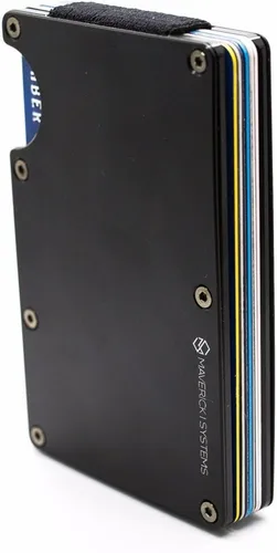 Vista 3 de Cartera de viaje minimalista delgada con bloqueo RFID para tarjetas de crédito