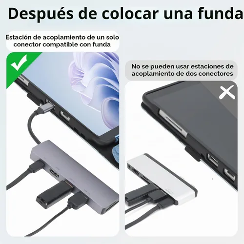 Vista 2 de Omnpak Case for Microsoft Surface Pro 7/6/5/4, 12.3" Multi-Angle Stand Negro