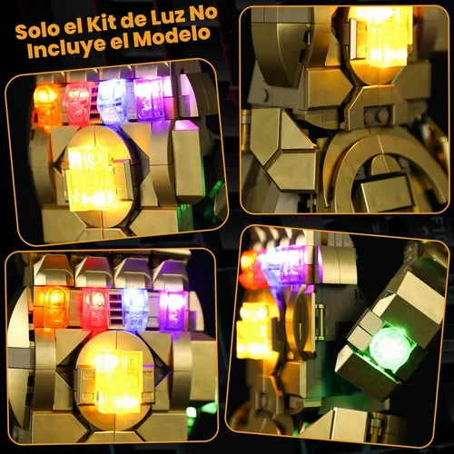 Vista 2 de Vaodest Luz LED para Lego 76191 Set Marvel Infinity Gauntlet, Diseño y Configuración Compatible con el Modelo 76191