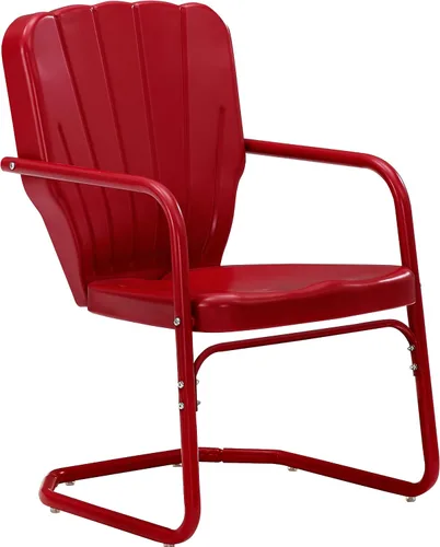 Vista 8 de Crosley Furniture Ridgeland - Juego de 2 sillas para exteriores, sillas de metal retro para comedor, porche, cubierta, azul marino