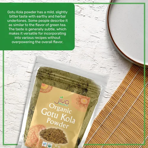 Vista 3 de Jiva Organics Gotu Kola Powder (Centella Asiatica) 7 onzas (7.05 oz) - Crudo, vegano, sin OMG