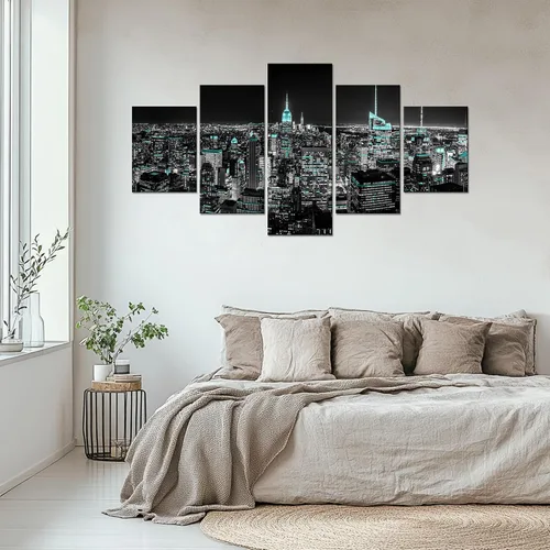 Vista 30 de Cawpom Arte de pared de Los Ángeles en blanco y negro, cuadro decorativo para pared, diseño de horizonte de Los Ángeles, póster de palmera, marco
