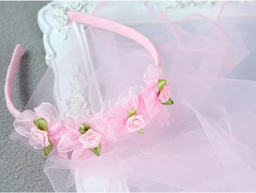 Vista 3 de kilofly - Diadema de flores para niñas de la primera comunión + collar pulsera