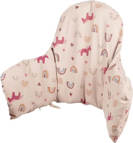 Vista 10 de Cojín para silla alta con funda para IKEA Antilop Bebés Niños Infantes Inflable y Reversible Cojín Inflable Integrado Postre Blanco