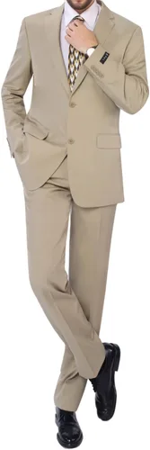 Vista 3 de Men's 2 Piece Suit Set Classic Fit Regular Big and Tall Beige