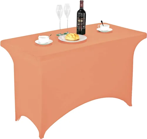 Vista 159 de FORLIFE - Funda de mesa de elastano, mantel ajustado de 4 pies para mesas rectangulares, funda elástica para patio, universal para bodas, banquetes