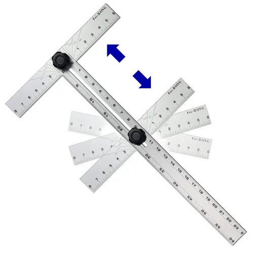 Vista 9 de FEIRONG Herramientas de Escuadra de Carpintero 3 en 1, Regla Triangular de 7 Pulgadas, Regla en Forma de L de 10 Pulgadas y Lápiz de Carpintero