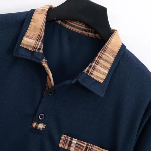 Vista 3 de Mens Long Sleeve Polo Shirts Casual Loose Button Down Shirt Big and Tall Gym Workout Tee Top Lightweight Pullover