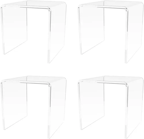 Vista 12 de Marketing Holders Plataforma elevadora de acrílico transparente Pantalla cuadrada de 3 pulgadas de ancho de 3 lados Encimería Escaparate