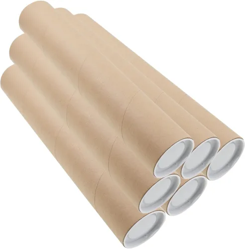 Vista 8 de Tubo de correo con tapa, tubo de póster de papel kraft resistente, tubo de cartón redondo, tubo de póster de envío duro, tubo de póster de cartón