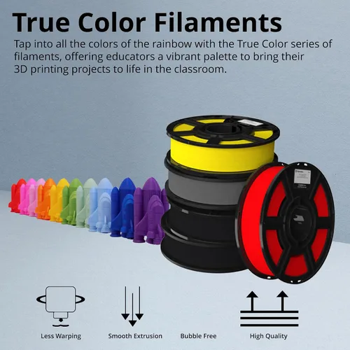 Vista 2 de MakerBot 375-0048A - Filamento PLA para bocetos para impresora 3D de bocetos y impresora 3D grande (negro verdadero, 2.2 libras) 1.75 Mm Diameter