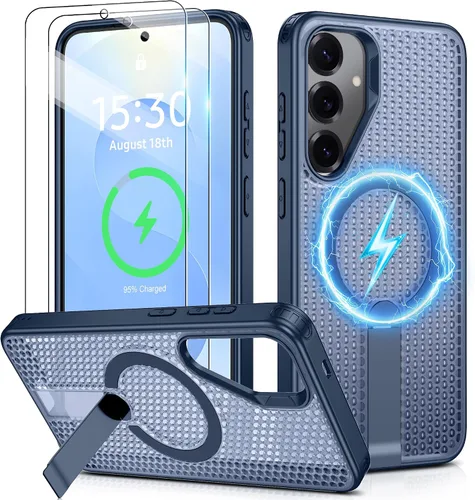 Vista 22 de Jshru para Samsung Galaxy S25 Plus / S24 Plus con [2 PIEZAS] protectores de pantalla HD, compatible con MagSafe
