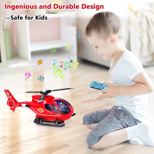 Vista 4 de ele ELEOPTION Avión de Juguete con Control Remoto por Infrarrojos Juguetes de Helicóptero con Luces y Música Juguetes de Aeroplano para Niños