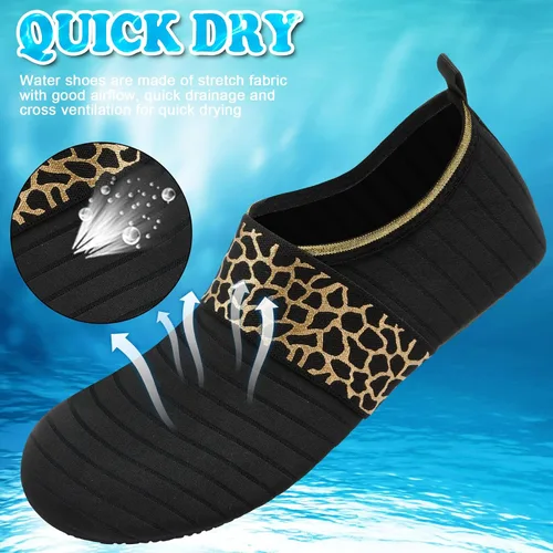 Vista 4 de VIFUUR Zapatos de agua para mujer y hombre, calcetines acuáticos para yoga, interiores y exteriores, playa, natación, surf, ejercicio
