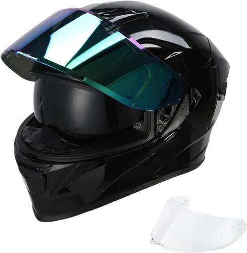 Vista 14 de TCT-MOTORPARTS - Casco de motocicleta con tapa abatible, de cara completa, certificado por el DOT, diseño de mariposa rosa y negro, casco deportivo