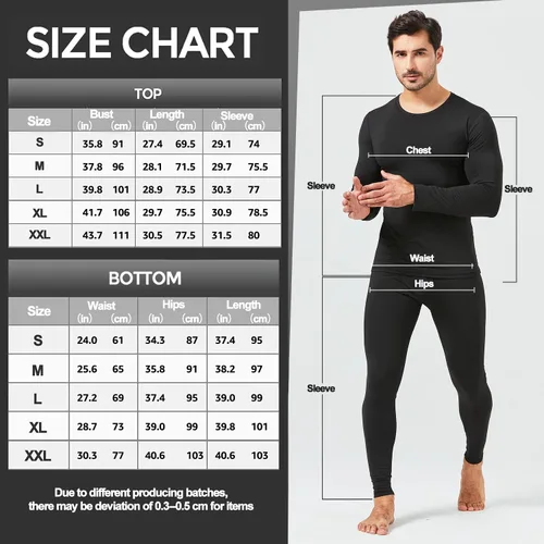Vista 6 de UNIQUEBLLA - Conjunto de ropa interior térmica para hombre, capa base térmica, parte inferior para clima frío