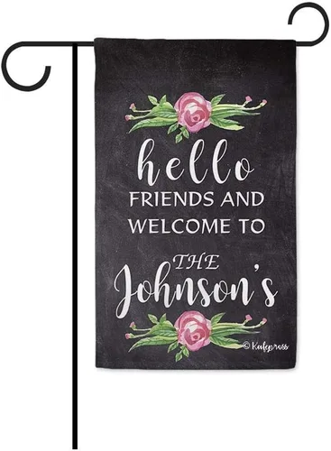 Vista 25 de Welcome Style Initial Garden Flag Snowflake Decor Customized Your Last Name 12.5X18 Inch Print Double Sided