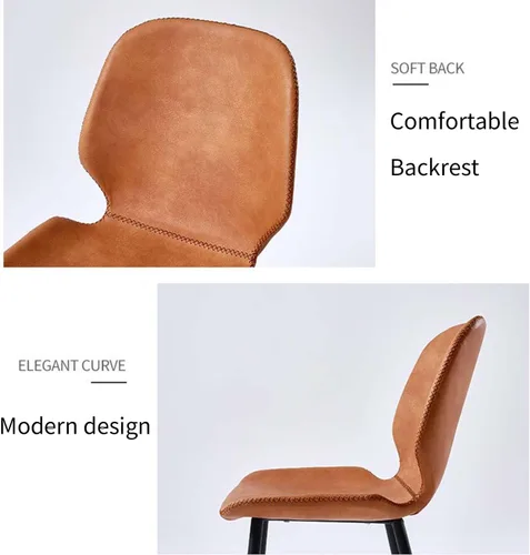Vista 8 de Modern Luxury PU Leather Dining Chair,Armless Accent Office Chairs, Comfortable backrest Sturdy Dressing Stool,with Metal Frame,for Kitchen Living