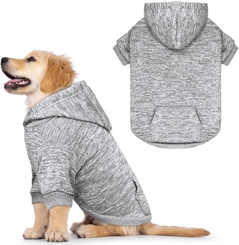 Vista 17 de Suéteres para perros pequeños, sudadera con capucha para perro, suéter de forro polar para mascotas, ropa suave con bolsillo, sudadera con capucha