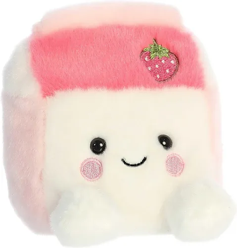Vista 3 de Aurora Adorable animal de peluche Palm Pals Fresa Strawberry Milk, divertido peluche coleccionable para niños y adultos, perfecto para decorar