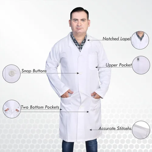 Vista 2 de DR Uniforms - Abrigo de laboratorio de algodón, unisex, color blanco, para estudiantes y médicos