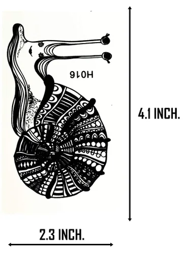 Vista 2 de ONCEX - Mini 3 hojas de tatuajes temporales de caracol, impermeables, para mujeres y hombres, tatuajes falsos, cobertura sexy, maquillaje