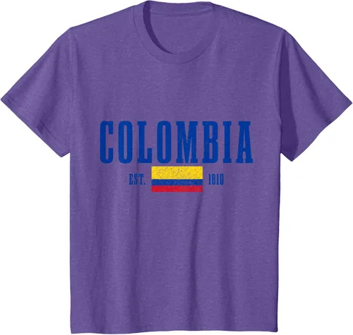 Vista 44 de Colombia Est. 1810 - Camiseta de Colombia Vintage, Negro, S