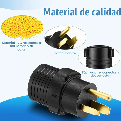 Vista 6 de Kanayu Adaptador de Secadora de 30 Amperios Compatible con Nema 6-50p a 10-30r Adaptador de Enchufe Macho de 3 Clavijas a Receptáculo Hembra de 3