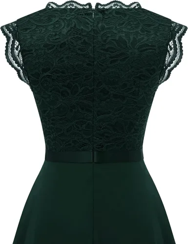 Vista 4 de Dressystar - Vestido de dama de honor, sin mangas, con cuello en V, para fiesta de boda