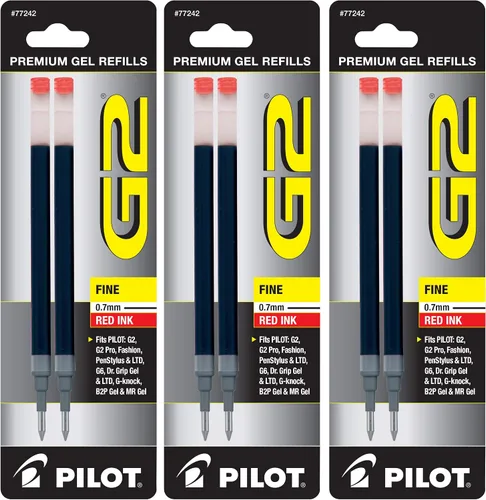 Vista 4 de Pilot, G2 - Recambios de tinta de gel, punta extrafina de 0.020 in, color negro, paquete de 6
