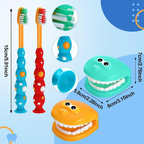 Vista 2 de Skylety Juego de 2 dientes modelo de dentista con cepillo de dientes