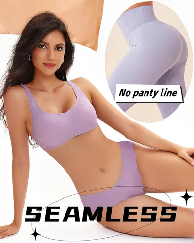 Vista 3 de FINETOO Paquete de 6 calzones sin costuras para mujer, sexy, de tiro bajo, con borde ondulado, no visibles, para mujer, atrevido, S-XL