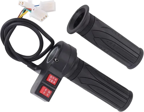 Vista 8 de Mango de acelerador de bicicleta eléctrica universal, 3 velocidades ajustable con control de avance/retroceso para kit de conversión (negro)