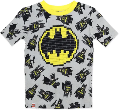 Vista 4 de LEGO Batman - Conjunto de pijama para niño, pijama de algodón de 4 piezas, talla para niños pequeños, talla 4 a 10
