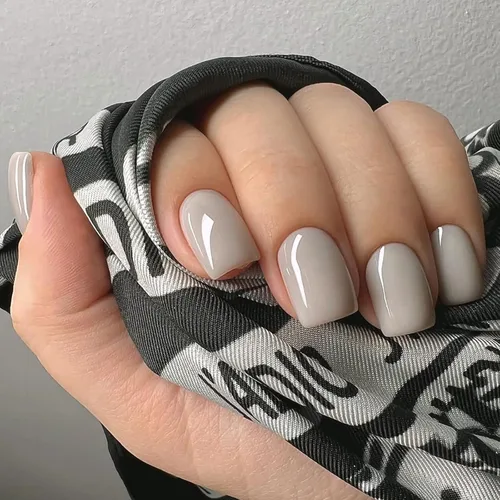 Vista 9 de Uñas postizas cuadradas cortas a presión, color liso, blanco leche, rosa, cobertura completa, con diseños, uñas postizas brillantes con pegamento S1