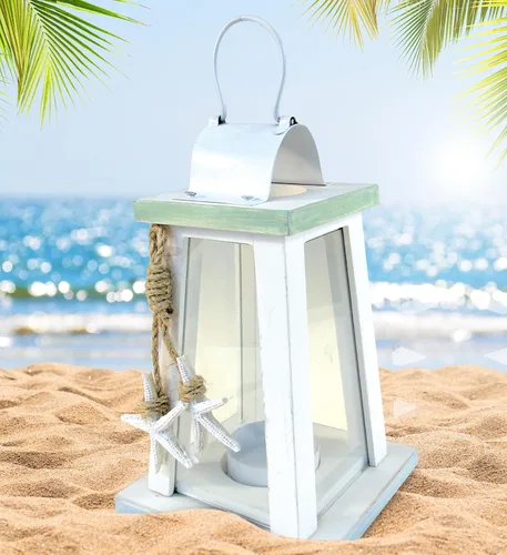 Vista 5 de COTA Global Ocean Breeze - Farol náutico de madera para decoración de playa