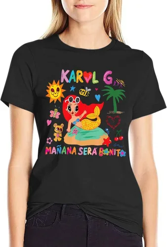 Vista 3 de Karols G Shirt Mananas seras Bonitos Camiseta para Mujer