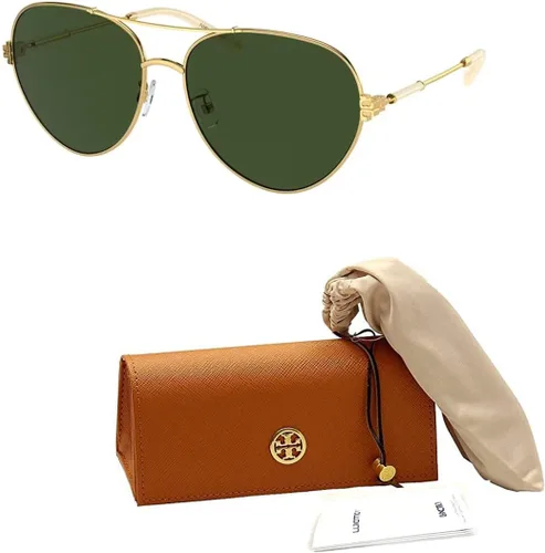 Vista 3 de Tory Burch TY6098 Pilot - Gafas de sol para mujer + paquete con kit de gafas de diseño iWear de cortesía