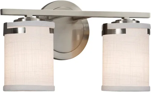 Vista 2 de FAB-8452-10-WHTE-DBRZ Textile Atlas - Barra de baño de 2 luces, bronce oscuro