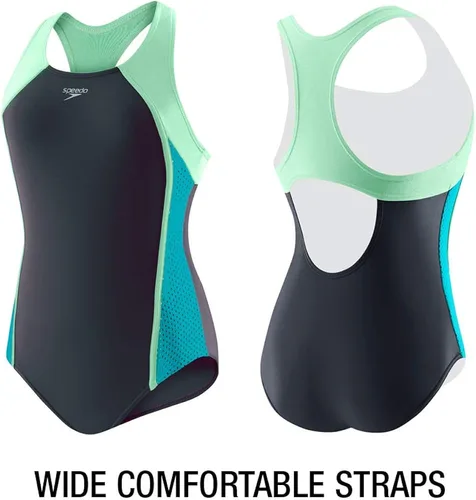 Vista 3 de Speedo Traje de baño de una pieza para niñas con tirantes gruesos
