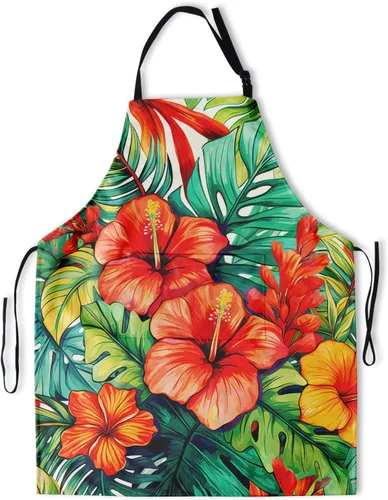 Vista 11 de Delantal colorido de poliéster Grooming Delantales con bolsillo para barbacoa Cocina Pintura Adultos