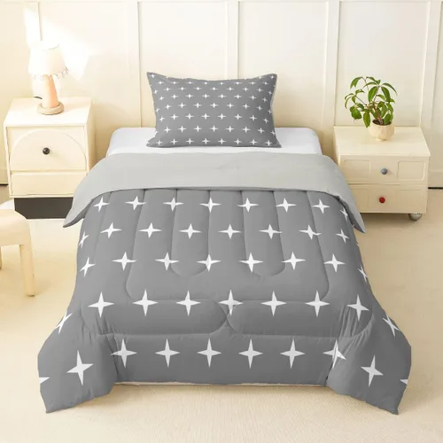 Vista 32 de Manfei Geometric Triangle Twin Size Bedding Set with 1 Pillowcase - Triangles Bedding Set for Kids Boys Girls Bedroom,Modern Simple 2 Pieces All