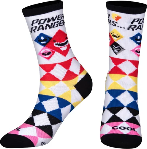 Vista 2 de Calcetines geniales para niños, equipo de Power Rangers, locos, suaves, divertidos, de 7 a 10 años, Equipo de Power Rangers