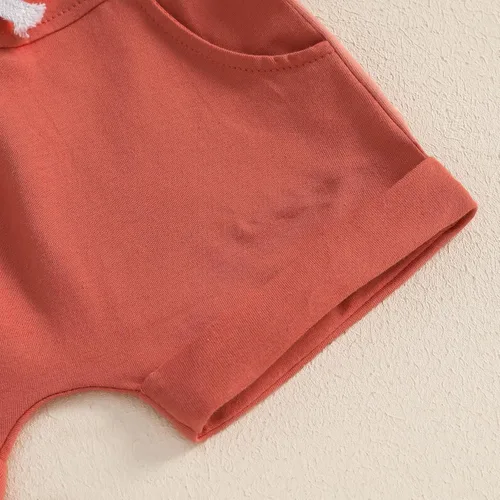 Vista 69 de Ropa de bebé niño sin mangas + pantalones cortos con estampado a rayas con bolsillos, 2 piezas de trajes de verano