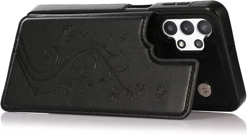 Vista 4 de Funda de teléfono para Samsung Galaxy A32 5G de 6.5 pulgadas con protector de pantalla de vidrio templado, tarjetero/tarjetero/cartera, soporte