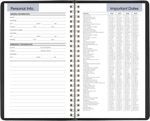 Vista 7 de AT-A-GLANCE Agenda de citas 2026, semanal, 5 x 8 pulgadas, pequeño, DayMinder, negro (G2000026)
