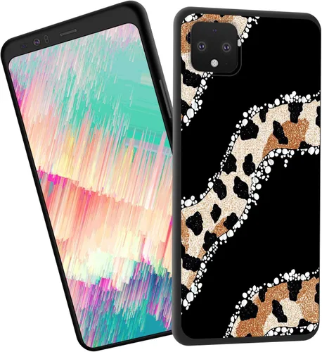 Vista 103 de Funda delgada para Google Pixel 4 XL, funda delgada de silicona de TPU suave a prueba de golpes para Google Pixel 4 XL, gato negro luna estrellada