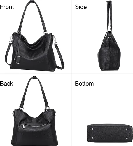 Vista 27 de Over Earth Genuine Leather Purses for Women Large Hobo Bags Lady Shoulder Handbags with Detachable Strap